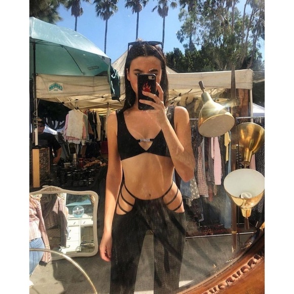 I.AM.GIA Lucid Pant Strappy Side Cutout Flare Black Small NWT - Picture 1 of 12